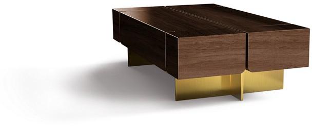 Porustudio Прямоугольный журнальный столик из орехового дерева sun-id-1454100 - Вид №2