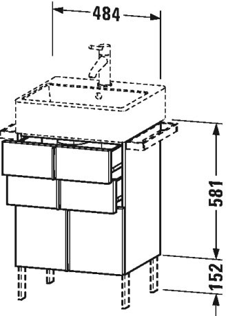 VA658403838 Vero Air Тумбочка напольная Доломитово-серый глянцевый лак Duravit - Вид №1