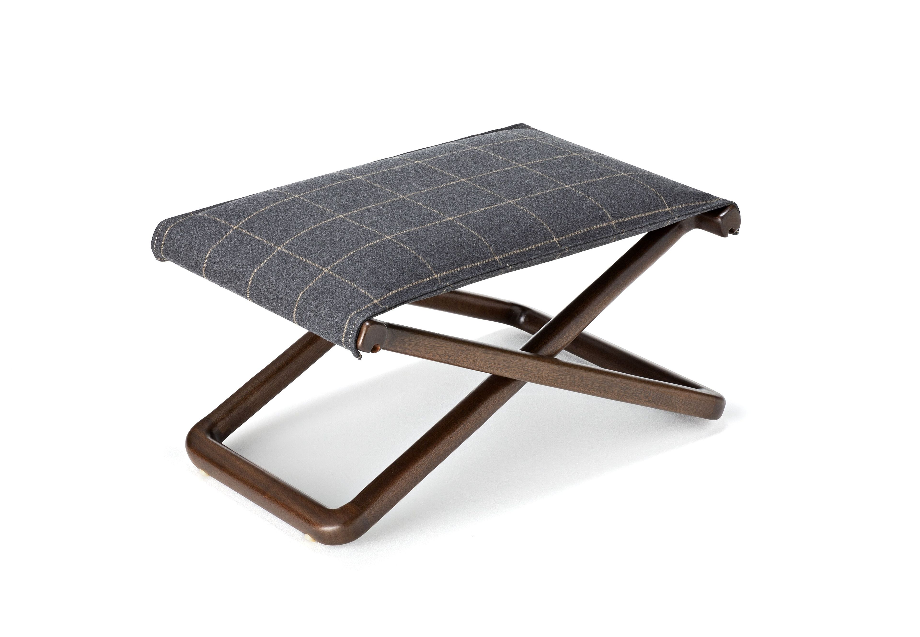 Прямоугольная Садовая подставка для ног из красного дерева и ткани Exteta Loro Piana Interiors, The Delight Chairs St. Moritz by Exteta ARCH-00106661 - Вид №2