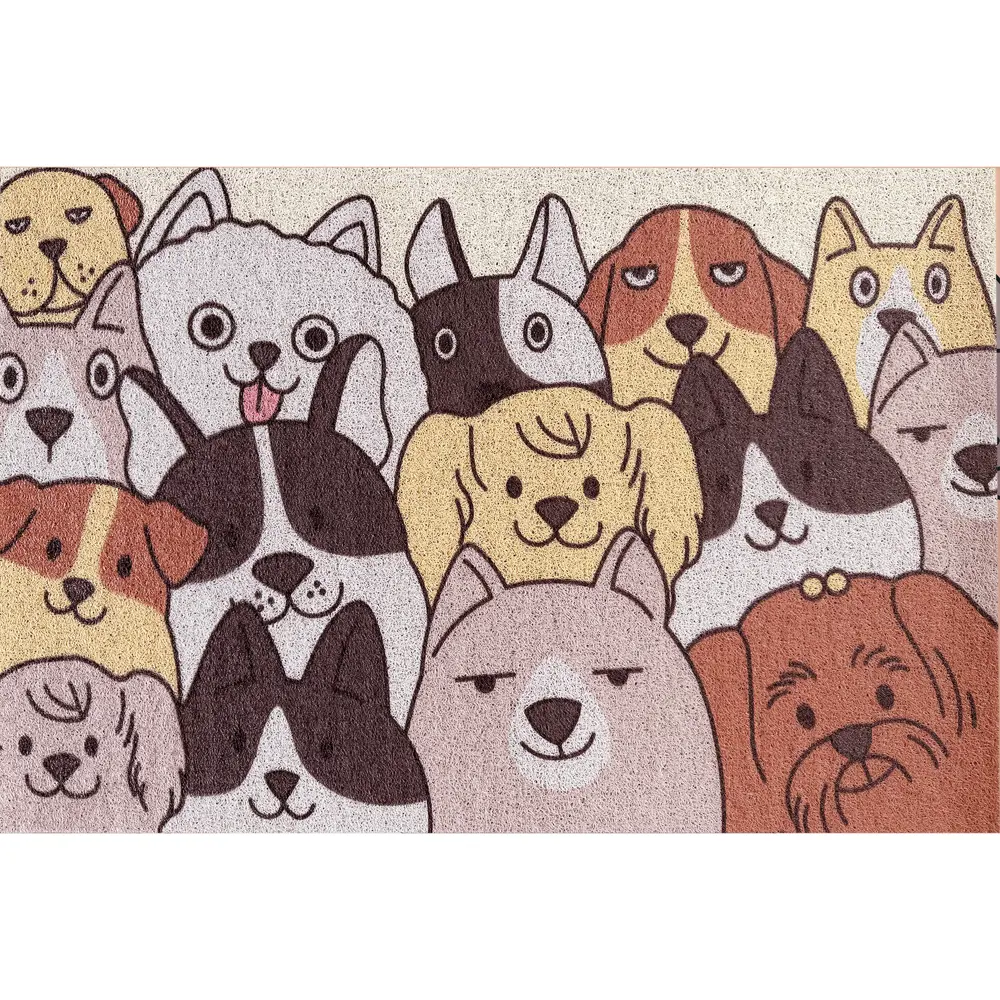 Коврик грязезащитный Dogs ПВХ 60x90 см цвет коричнево-бежевый 89439218 STLM-2173424 Santreyd 