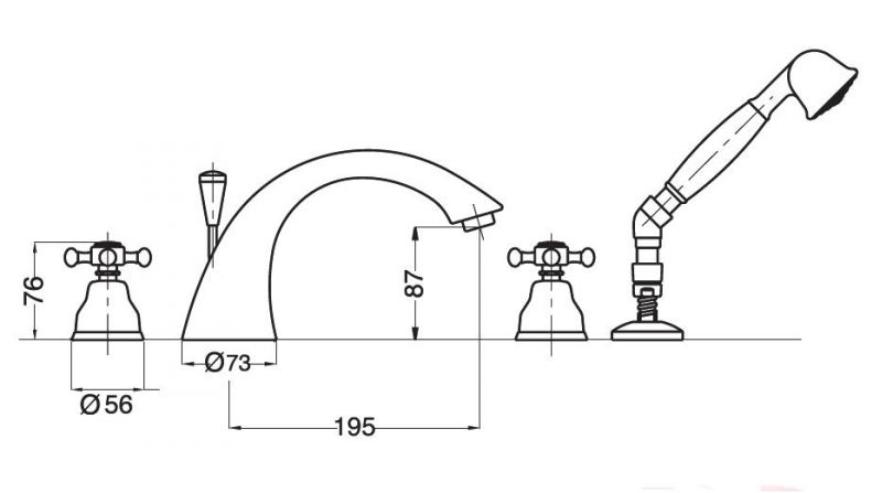 Смеситель MIGLIORE Lady ML.LAD-981.CR для ванны/душа - хром  - Вид №4