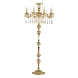 Торшер хрустальный на 8 ламп 152х68 см золотой Bohemia Ivele 71202T/8/210/A G BOHEMIA IVELE СВЕЧА 00-3889385 Золото;прозрачный