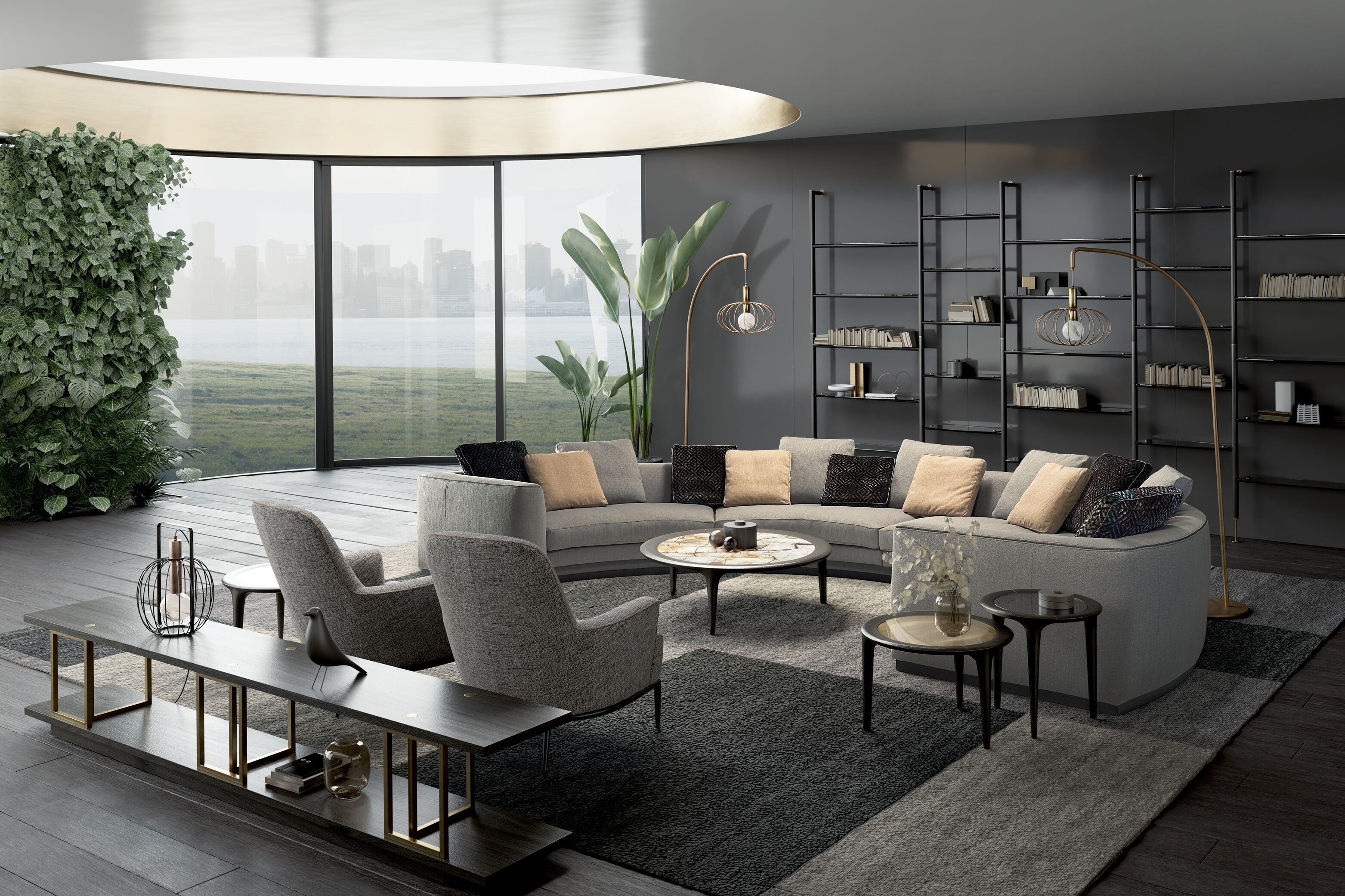 Изогнутый диван из ткани Borzalino Franklin ARCH-00033176 - Вид №12