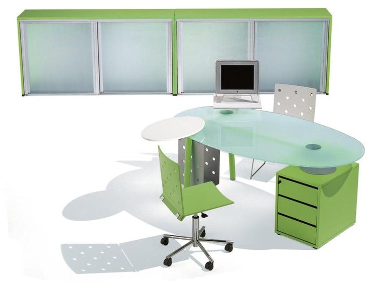 NEWTOM by Ultom Овальный стеклянный стол с ящиками Isotta sun-id-1498559 - Вид №1