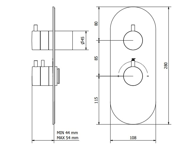 Мраморный термостатический смеситель для душа с 2 отверстиями IB Aqua ARCH-00066394 - Вид №2