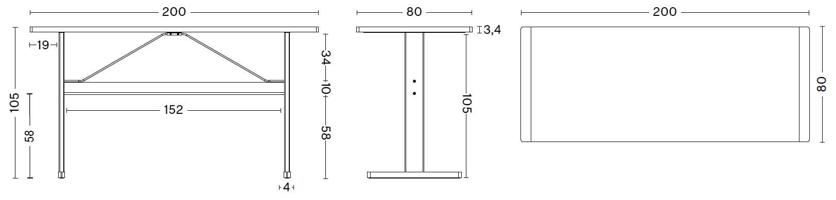 Высокий прямоугольный стол из шпона Hay дорожки ARCH-00143160 - Вид №5