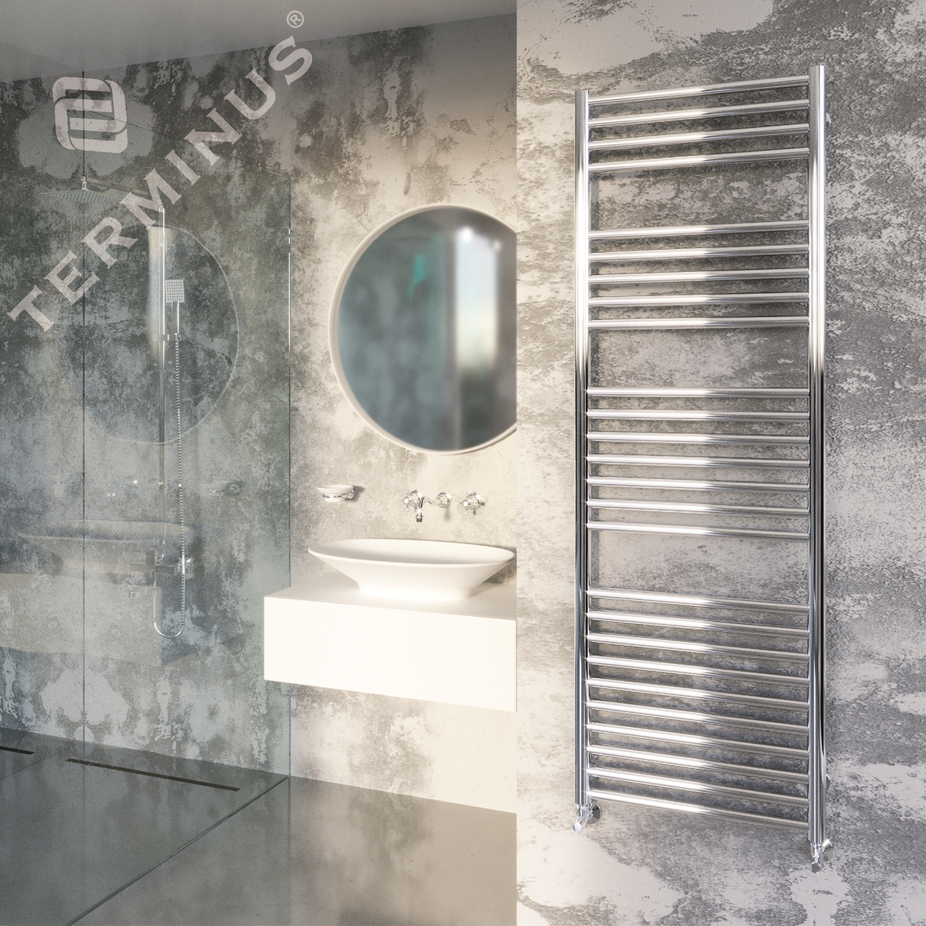 4620768886577 ЛЮКС Альба П26 600х1596 (10+7+5+4) Полотенцесушитель TERMINUS RAL 9003 матовый - Вид №3