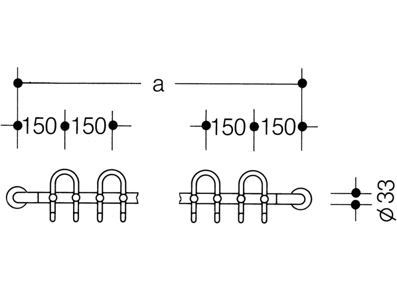 33.7010.6V гардеробная штанга HEWI System 111 | Polyamid  - Вид №1