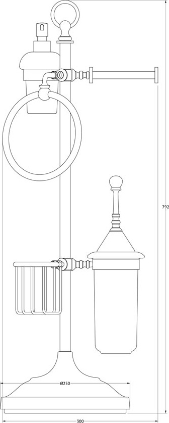 STI 235 Стойка с 5-ю аксессуарами для туалета с биде 80 cm 3SC STILMAR GOLD Treesseci 3SC - Вид №1