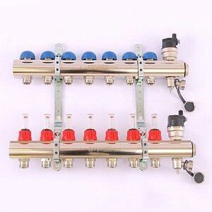 Коллектор 1'х3/4" ЕК 7 выходов EMMETI TOPWAY с расходомерами и вентилями