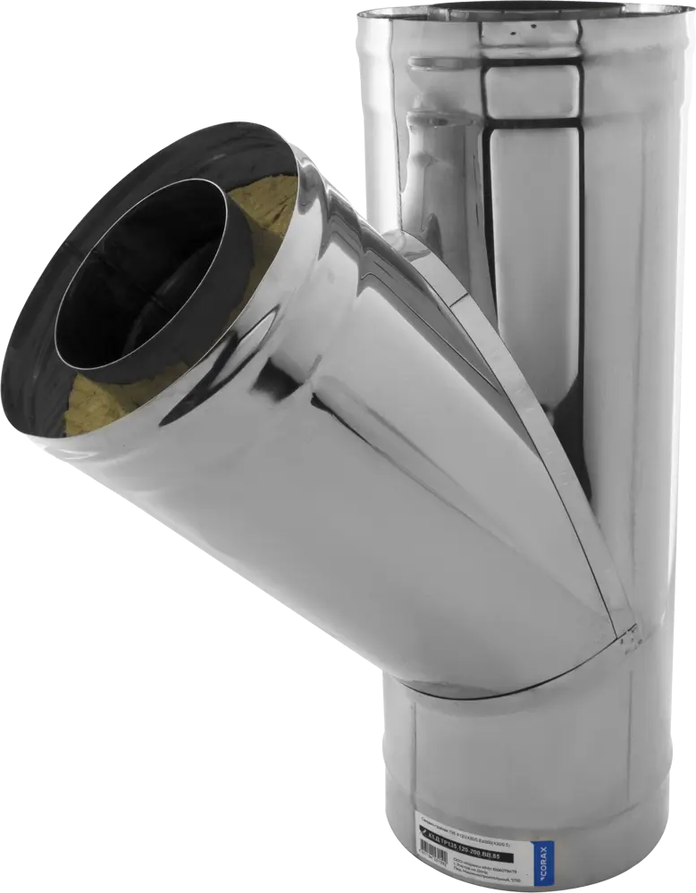Тройник дымоходный КОРАКС 135° сэндвич D150/210 мм для систем отопления 81952729
