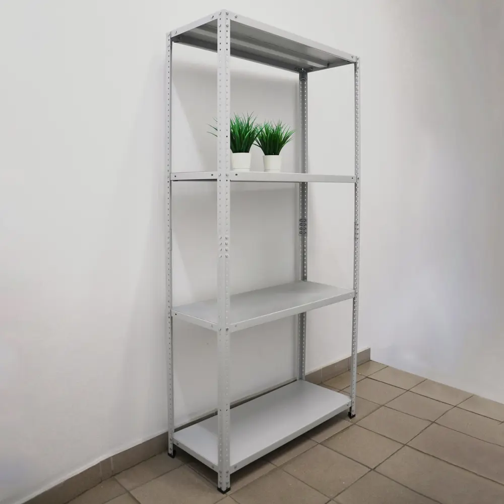 Стеллаж металлический 4 полки 180x80x40 см цвет серый нагрузка на полку 100 кг 89341410 STLM-2019558 STYNERGY  - Вид №8