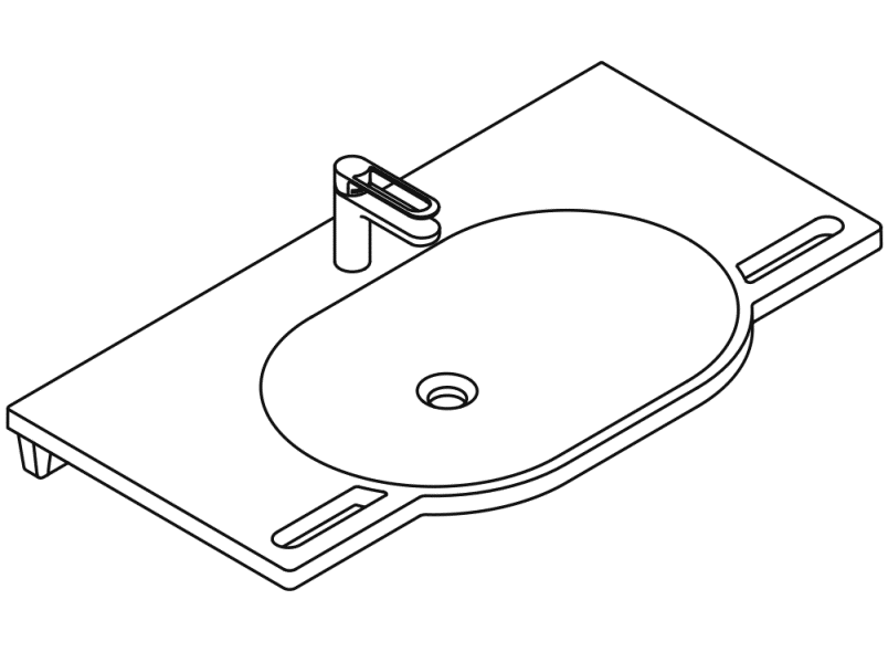 950.19.020 Комплект умывальника и смесителя HEWI Waschtische  - Вид №2
