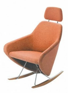 Segis Кресло-качалка из ткани с подлокотниками и подголовником