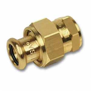 18330221 SANHA 8330G пресс-фитинг, бронза, сгон ВПр-ВР с плоск.упл. 22x1 мм