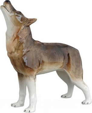 89046 Императорский фарфоровый завод Скульптура "Волк стоящий" Фарфор твердый 