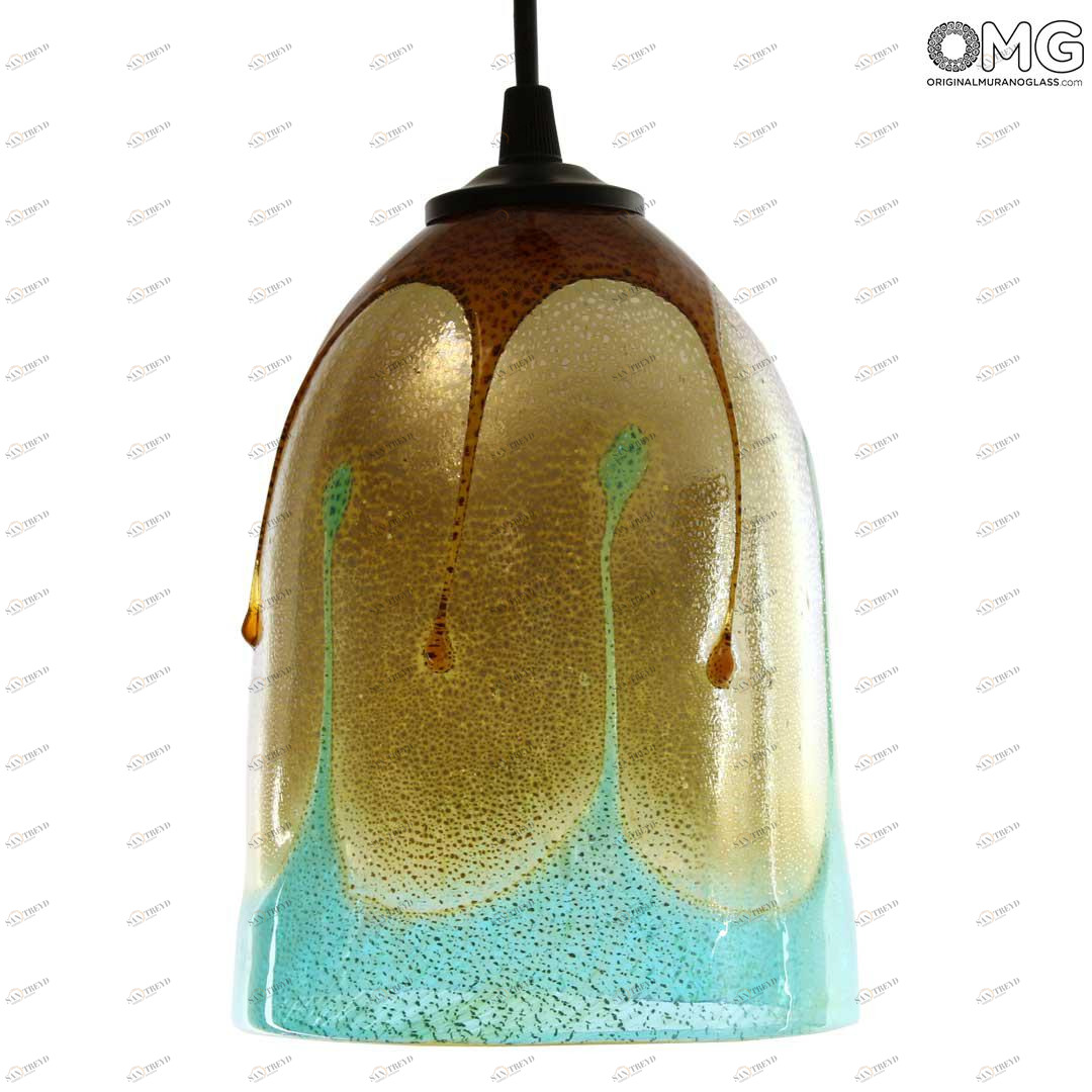 4052 ORIGINALMURANOGLASS Потолочный светильник Лазурные капли - муранское стекло OMG 12 см 