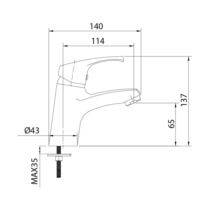 STESB00M01 Смеситель для умывальника Milardo Sterm  - Вид №2