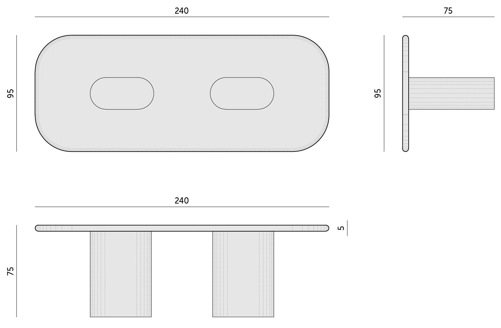 Прямоугольный обеденный стол из МДФ Punto Zero Franca e Allegra ARCH-00088235 - Вид №8