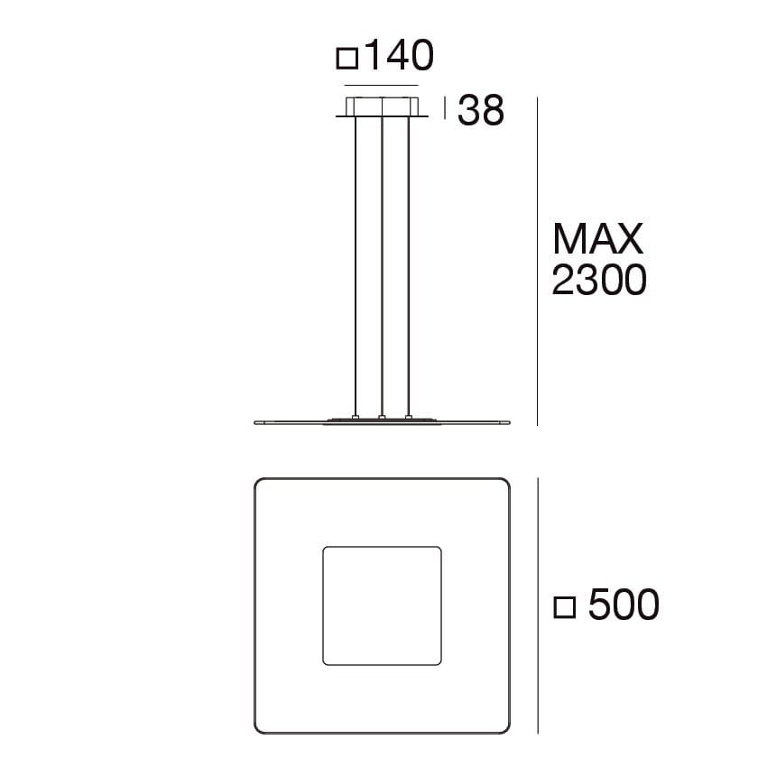 Стальной и стеклянный светодиодный подвесной светильник Linea Light Group ARCH-00019474 - Вид №3