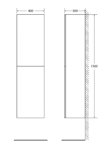 Шкаф подвесной, левосторонний BelBagno REGINA-1500-2A-SC-BO-P-BLUM-L - Вид №3