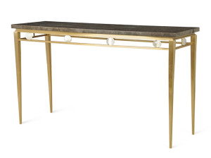 Прямоугольная консоль из латуни и мрамора