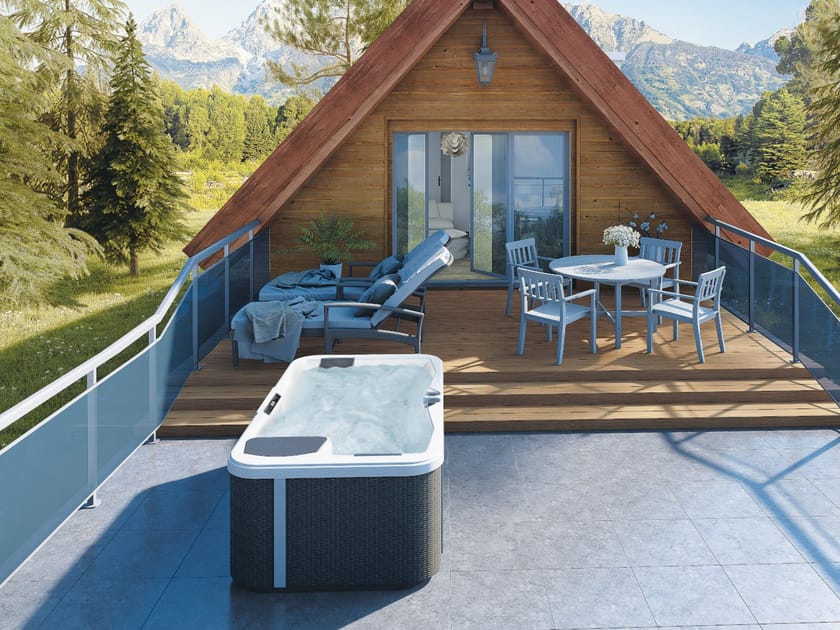 2-местный мини-бассейн для наружного применения с хромотерапией Kinedo Happy SPA ARCH-00050654