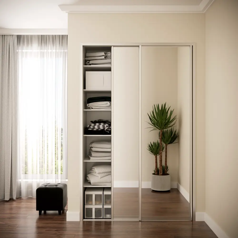 Дверь-купе KONSENSA 255.5x90.4 см с зеркалом профиль матовое серебро STLM-2185799 - Вид №10