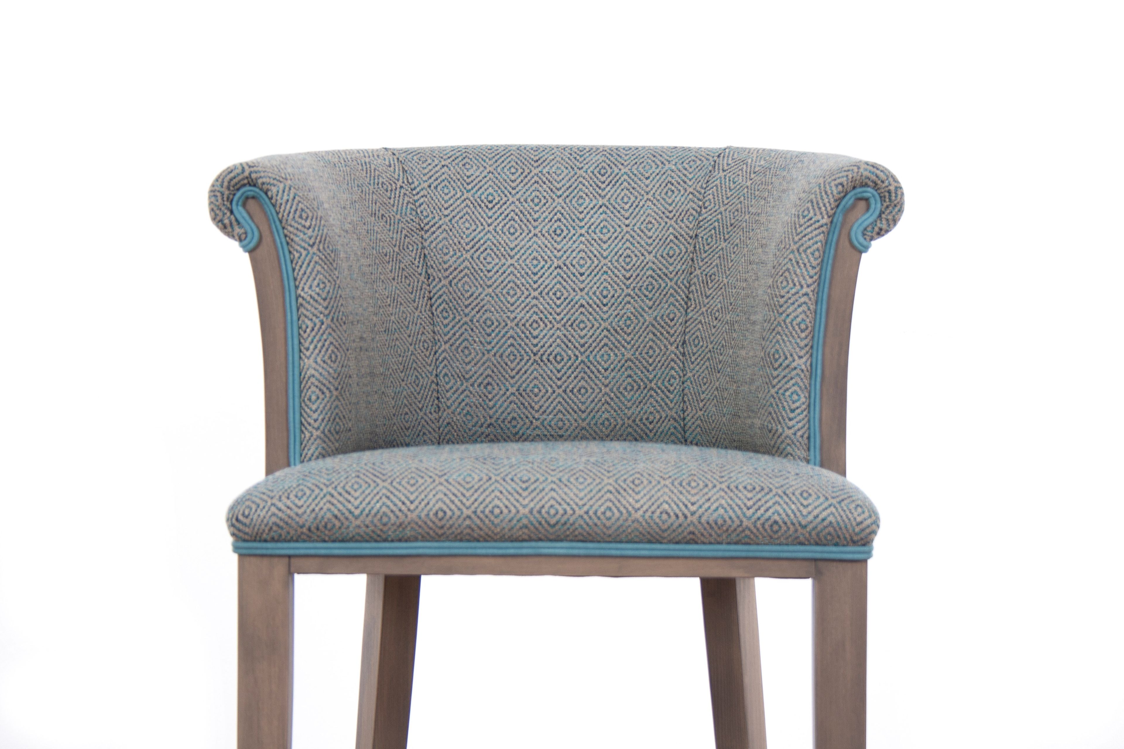 Высокий тканевый табурет с подставкой для ног со спинкой CREARTE COLLECTIONS Casino Essence ARCH-00065358 - Вид №14