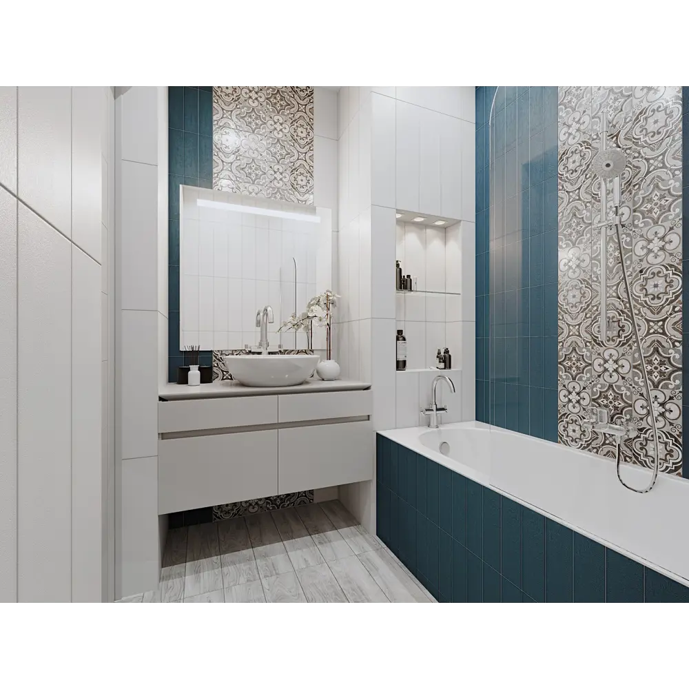 Керамогранит Belani Патч 59.7x14.8 см 1.325 м² матовый цвет серый STLM-2197297 - Вид №3