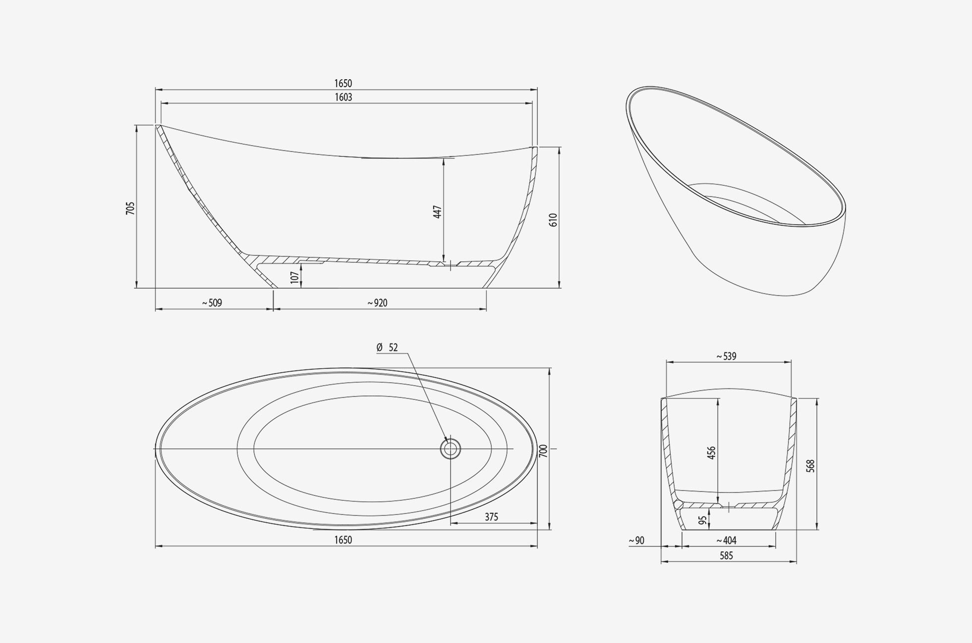 Ванна в центре комнаты в Tecnoril® ARCOM CHLOE ARCH-00017843