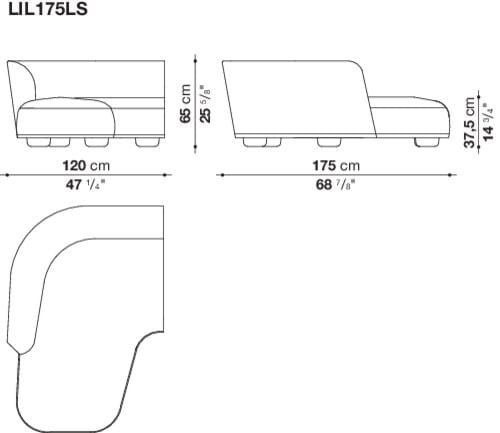 Тканевый диван с полуостровом Maxalto LILUM ARCH-00027859 - Вид №5