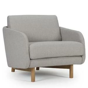 Кресло Tved с ножками из дуба, светло-серое