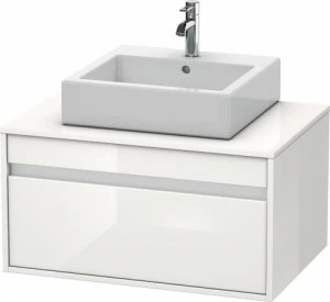 KT669402222 Тумбочка подвесная Ketho #KT6694 800 x 550 мм Белый глянцевый декор