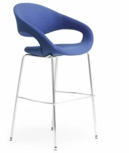 Leyform Высокий табурет из стали и ткани с подлокотниками Samba