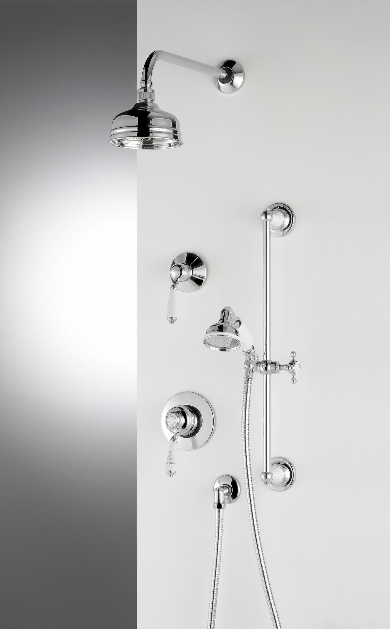 Traditional bathrooms Смеситель для душа с фарфоровой ручкой ASCOT Tbmskit1.exp.nk  - Вид №3