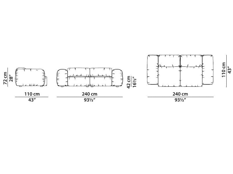 Кожаный линейный диван Baxter Чикаго ARCH-00026388 - Вид №5