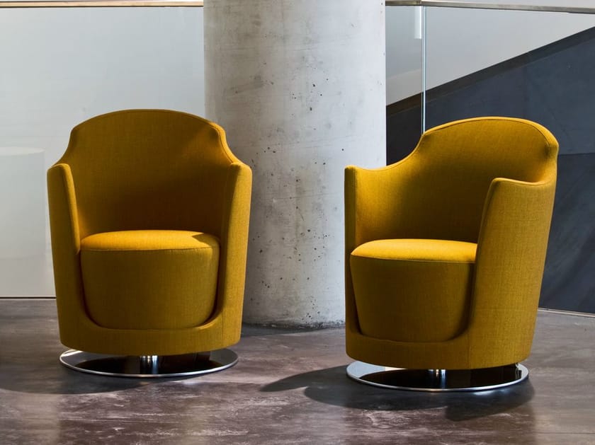 Тканевое вращающееся кресло с подлокотниками La Cividina Folies ARCH-00146007