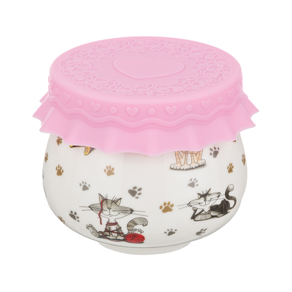 359-306 Посуда фарфоровая Баночка Для Меда/Варенья с силиконовой крышкой 180 мл Lefard 