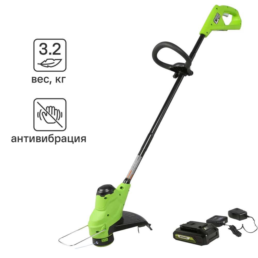 Аккумуляторный триммер Greenworks 24V для идеального газона 87231937 STLM-0073534