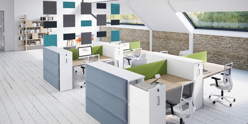 FURNIKO Несколько рабочих станций с разделительными панелями P-square sun-id-1495707 - Вид №3