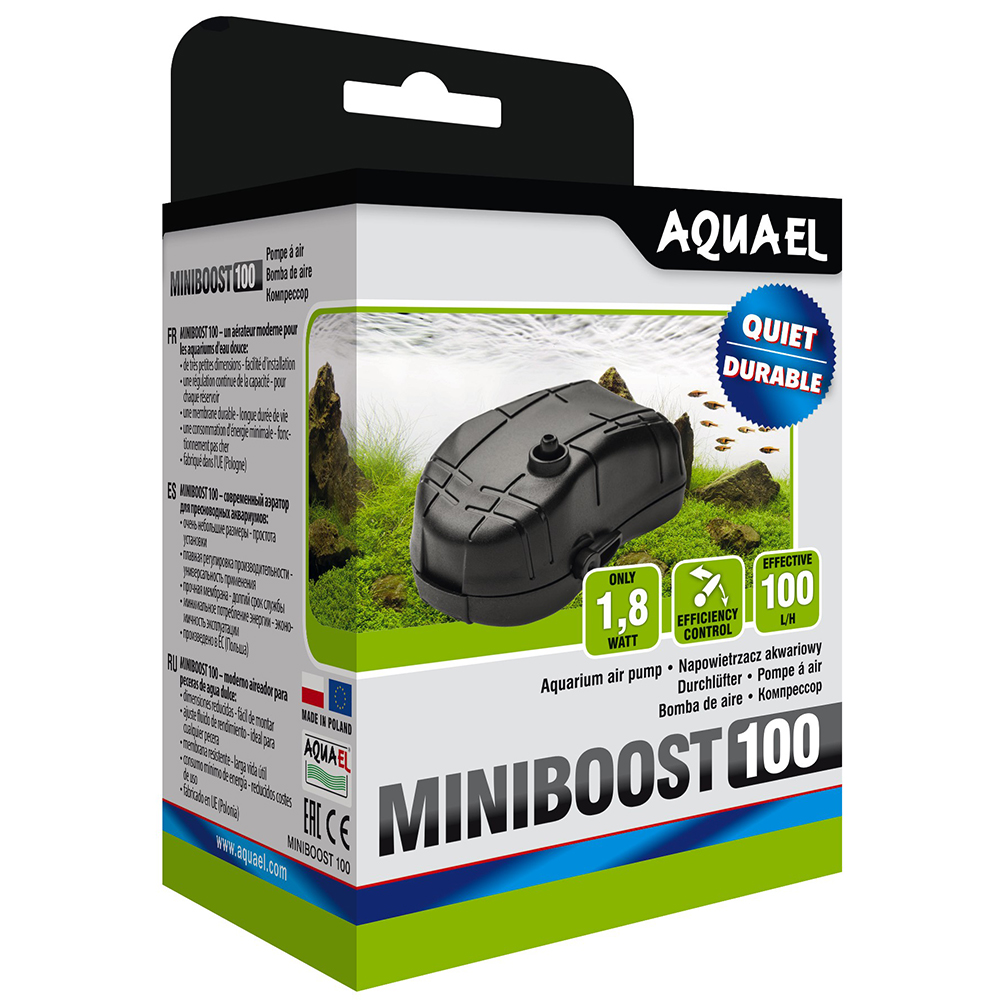 ПР0054253 Компрессор Miniboost 100 plus (до 100л) 100л/ч, Потр.мощн.-1.8Вт AQUAEL  - Вид №1