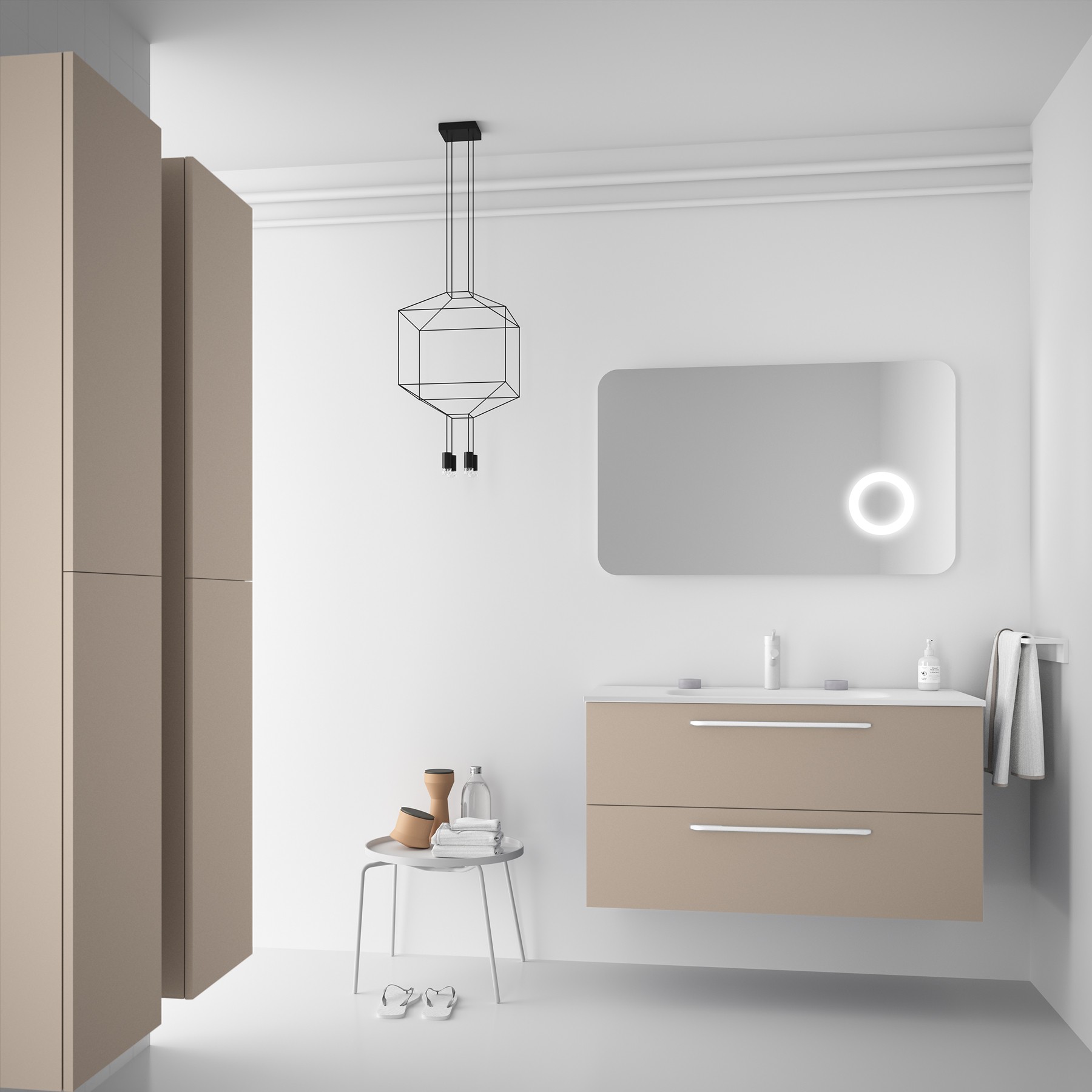 81704 SALGAR Мебель для умывальника FUSSION CHROME 1000 MACCHIATTO с 2 ящиками 997 x 540 x 450 мм Макиато