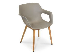 Рециркулированный пластиковый штабелируемый стул с подлокотниками