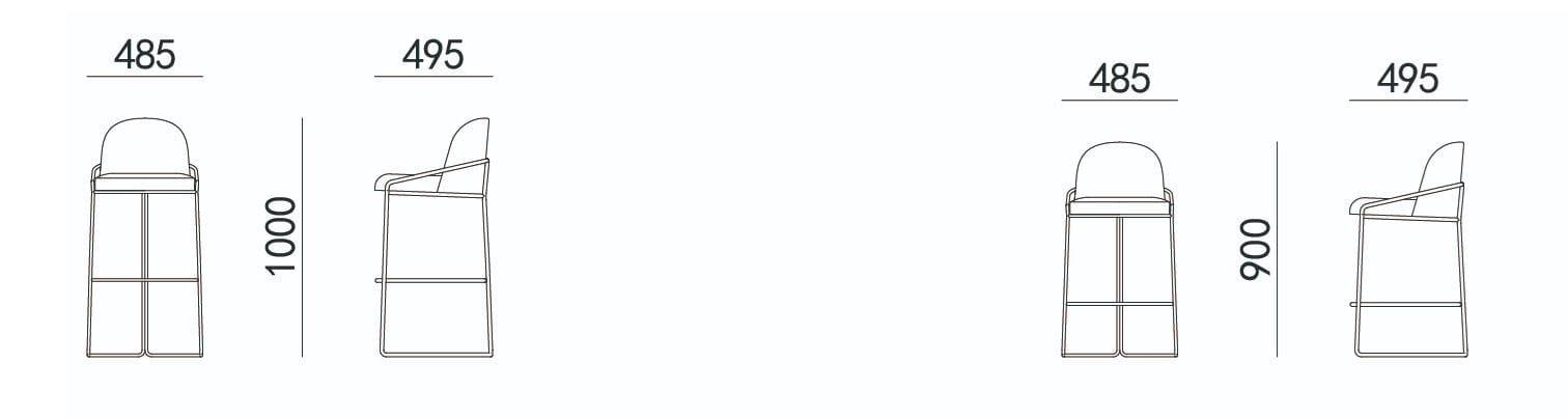 Кожаный мягкий кухонный табурет с подставкой для ног HC28 maison HELLO ARCH-00150203 - Вид №1