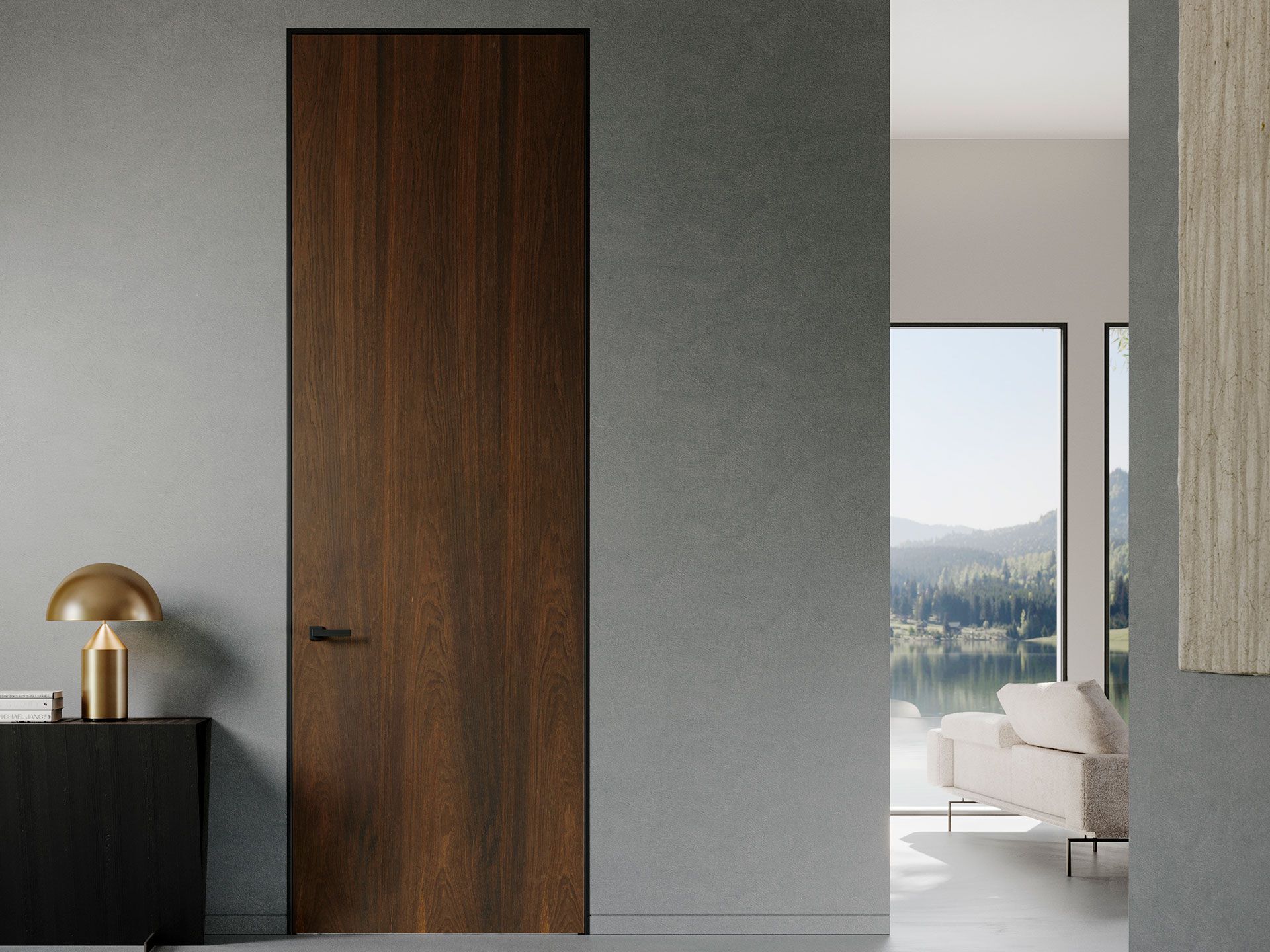 Алюминиевая и стеклянная распашная дверь с выдвижными петлями Lualdi двери ARCH-00112123