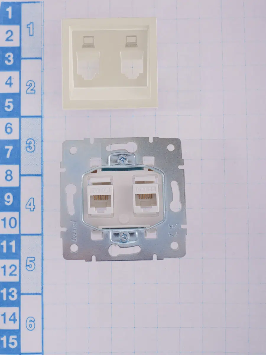 VESNA Розетка компьютерная 2-ая жемчужный LEZARD 742-3088-141 - Вид №9