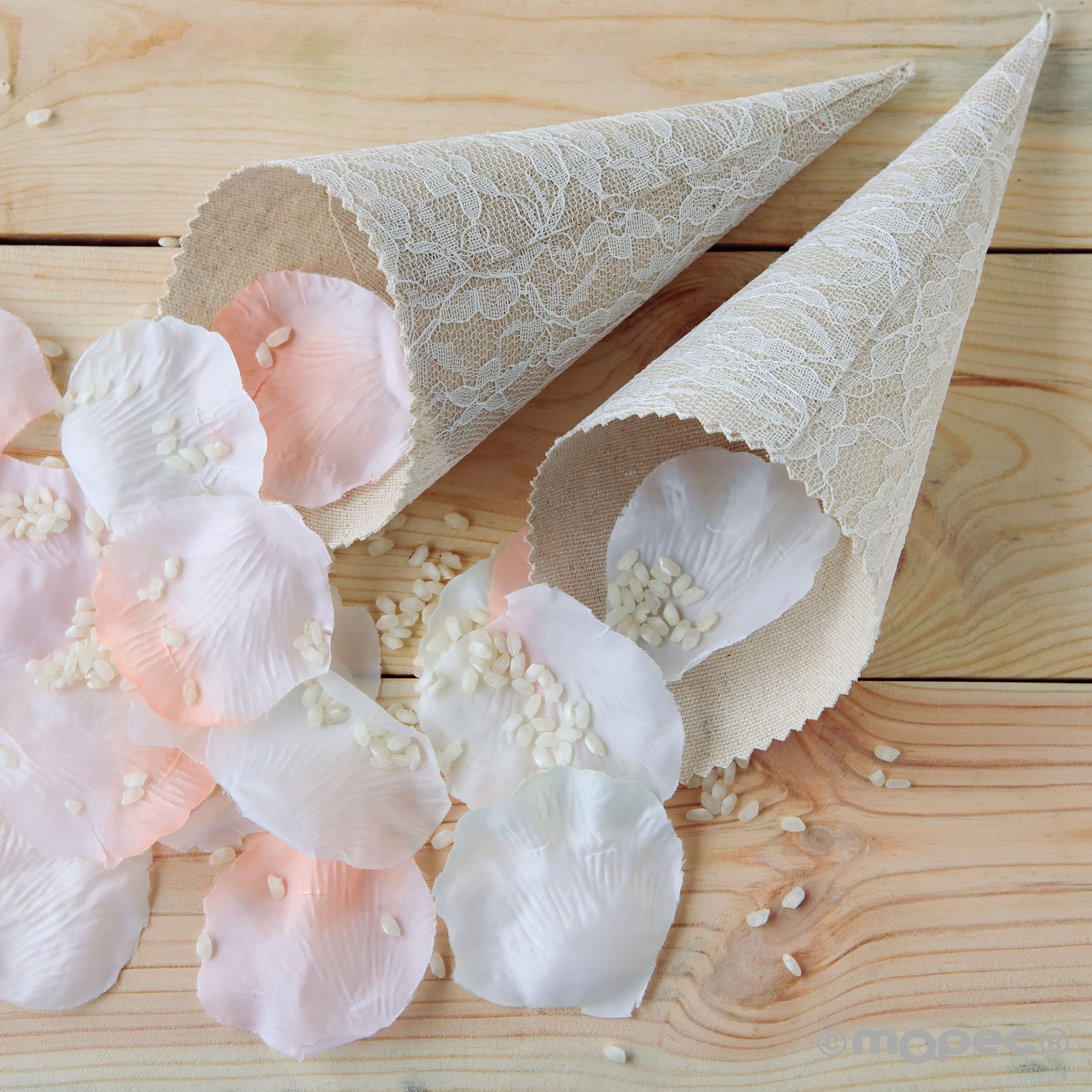 A1382.13 Белые рожки, 12 Единиц Dekoraniaevents Bodas Beig 