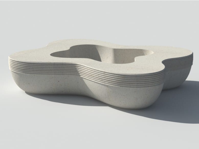 Реконструированная каменная скамья со встроенной плантатором Viscio Urban Design FLOWER ARCH-00072141 - Вид №1