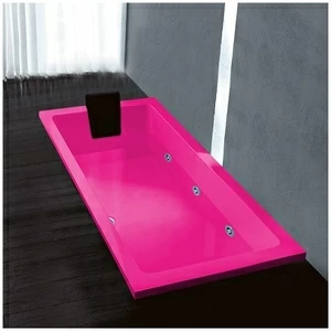 Ванна Gruppo treesse Quadra 170 V0727-SX-R розовая с гидромассажем прямоугольная встроенная левая
